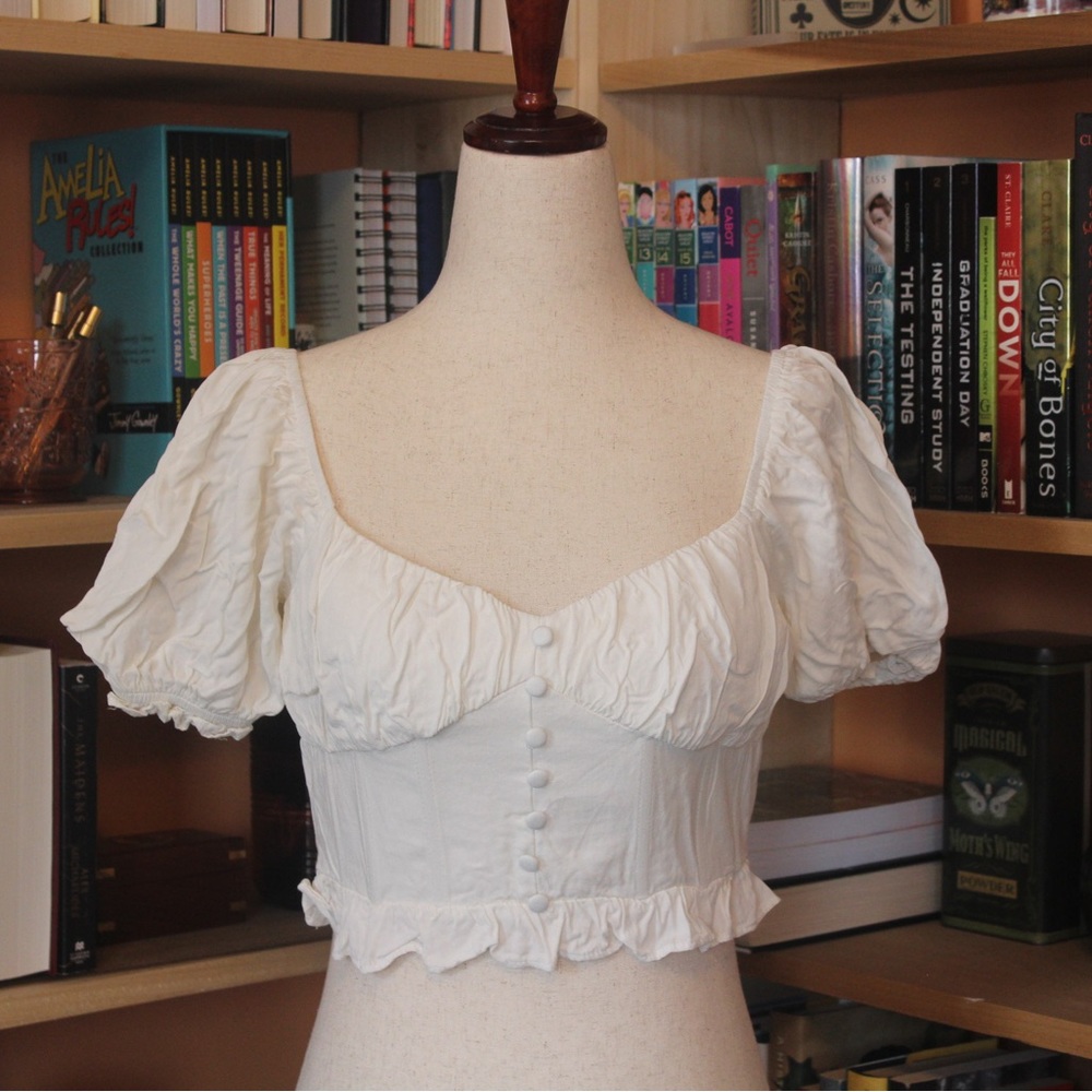 Urban Outfitters White Raquel Bustier Blouse